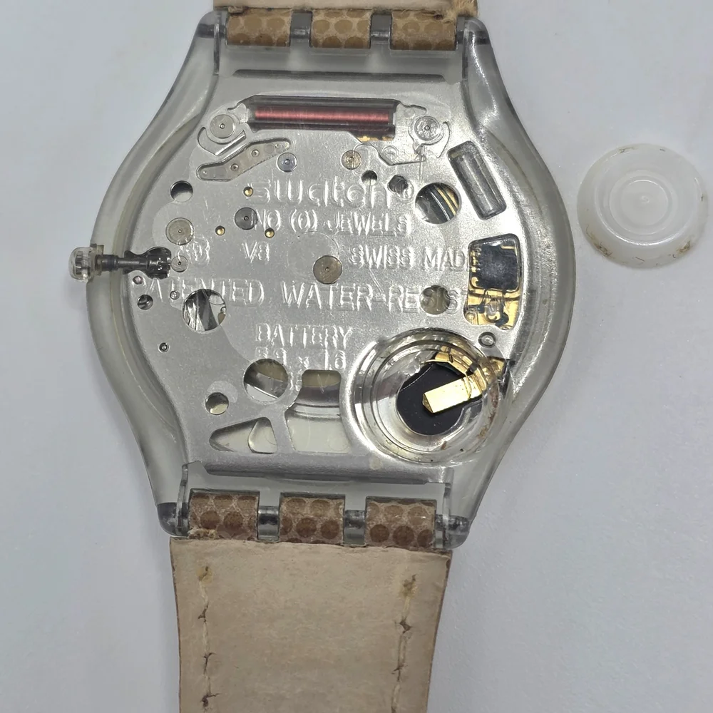 Working Snaky Vintage Swatch AG1999 Wristwatch Original Leather Strap + Bulova